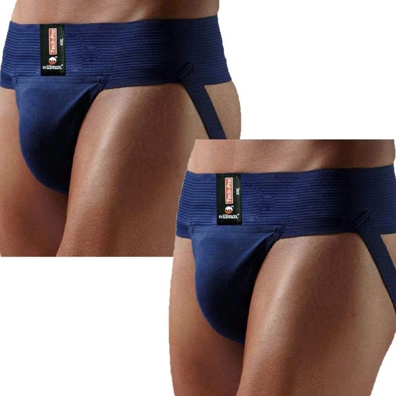 WMX KD Willmax Jockstrap Gym Cotton Supporter with Cup Pocket Multi Sport -NavyP2 XL - Image 1